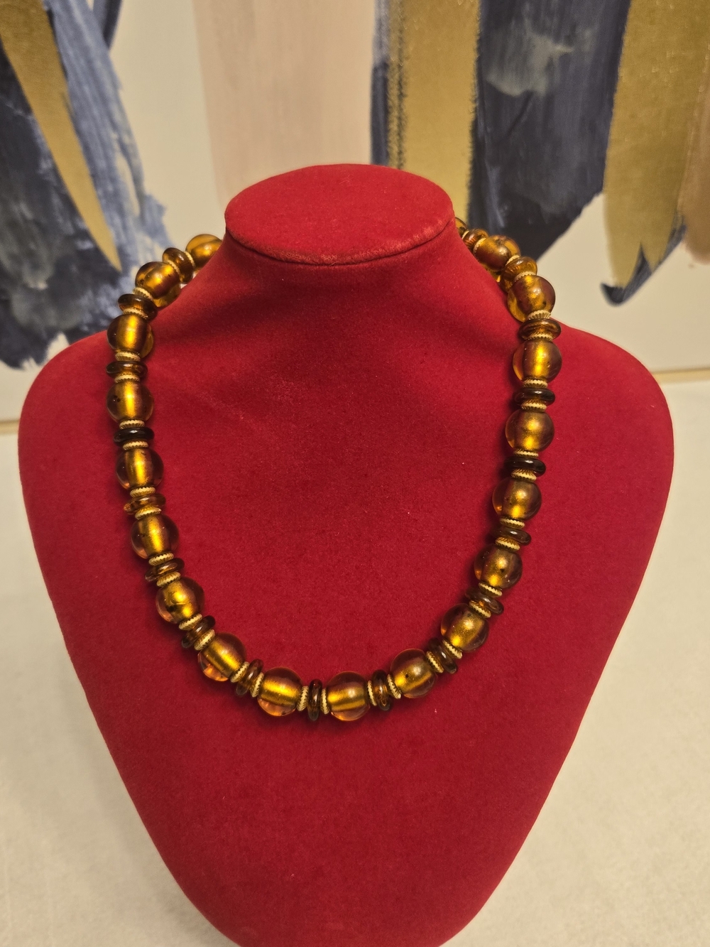 Givenchy Amber Glass Bead Necklace - Classic Women Jewelry - Picture 3 of 14